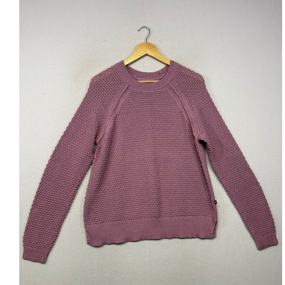Coastal Minimalist GAP Womens Medium Mauve Purple Textured Raglan Knit Sweater